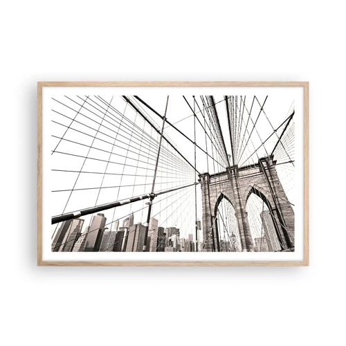 Póster en marco roble claro - Catedral de Nueva York - 91x61 cm