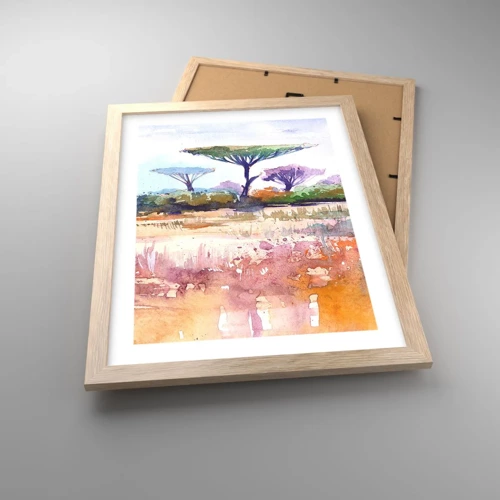 Póster en marco roble claro - Colores de la sabana - 30x40 cm