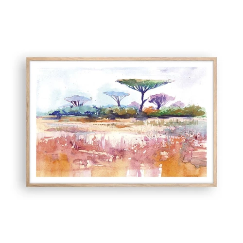 Póster en marco roble claro - Colores de la sabana - 91x61 cm