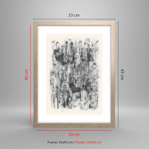 Póster en marco roble claro - Composición brumosa - 30x40 cm