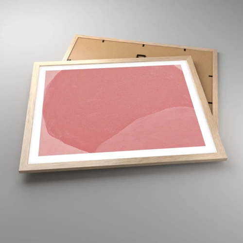 Póster en marco roble claro - Composición orgánica en rosa - 50x40 cm