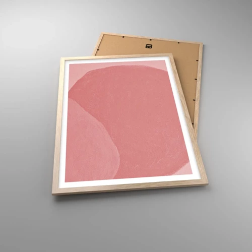 Póster en marco roble claro - Composición orgánica en rosa - 50x70 cm