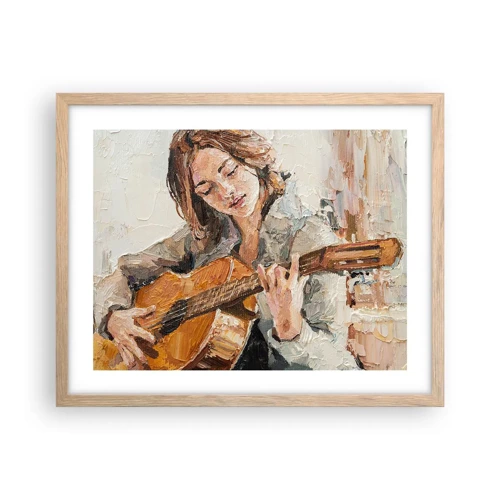 Póster en marco roble claro - Concierto de guitarra y corazón joven - 50x40 cm