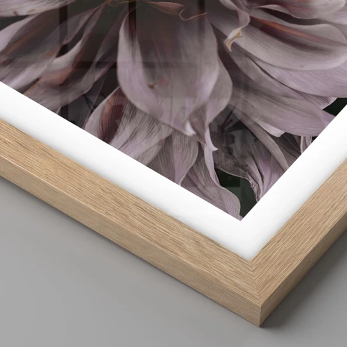 Póster en marco roble claro - Corazón floral - 40x50 cm