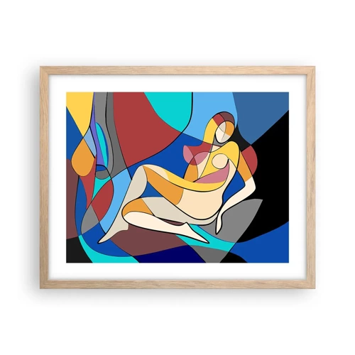 Póster en marco roble claro - Desnudo cubista - 50x40 cm