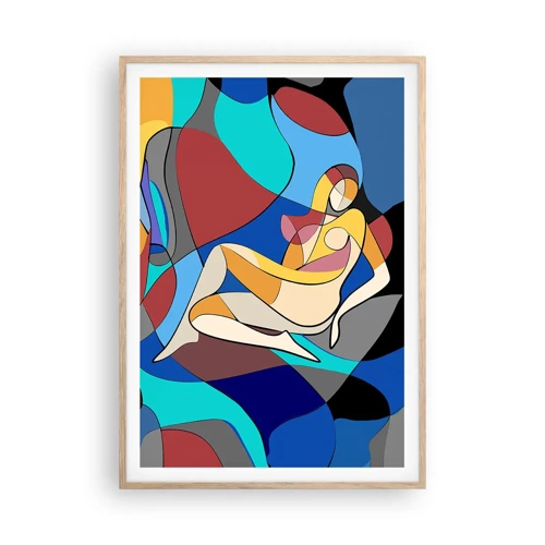 Póster en marco roble claro - Desnudo cubista - 70x100 cm