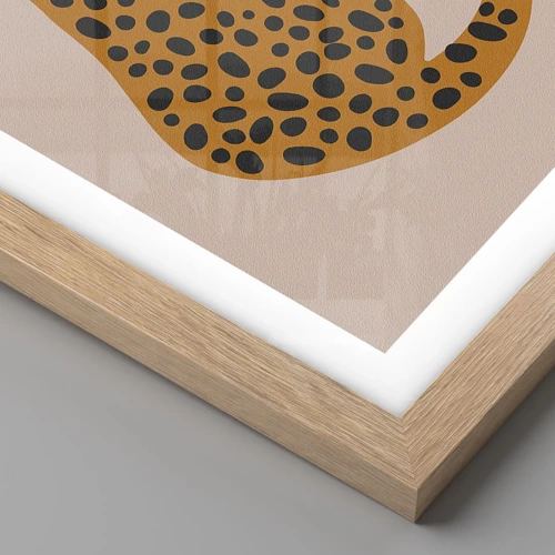 Póster en marco roble claro - El estampado de leopardo está de moda - 50x50 cm