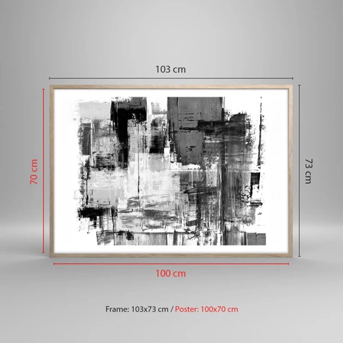 Póster en marco roble claro - El gris es hermoso - 100x70 cm