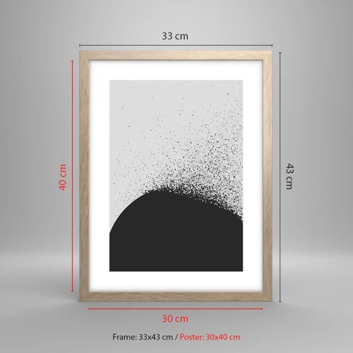 Póster en marco roble claro - El movimiento de las partículas - 30x40 cm