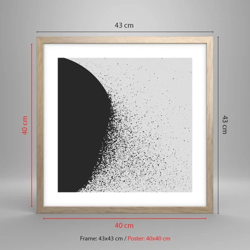 Póster en marco roble claro - El movimiento de las partículas - 40x40 cm