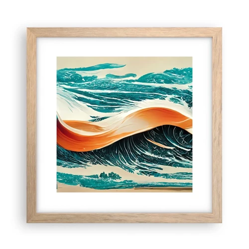 Póster en marco roble claro - El sueño de un surfista - 30x30 cm