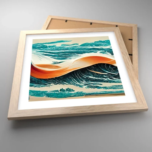 Póster en marco roble claro - El sueño de un surfista - 30x30 cm