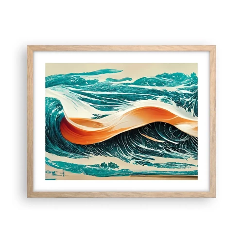 Póster en marco roble claro - El sueño de un surfista - 50x40 cm