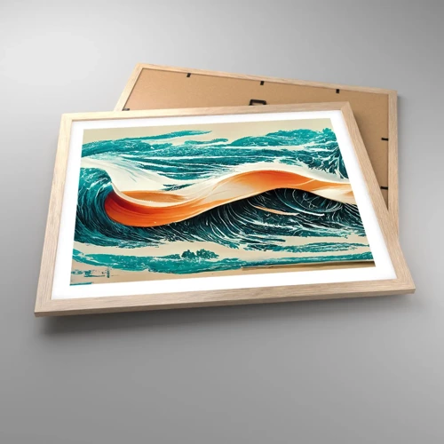 Póster en marco roble claro - El sueño de un surfista - 50x40 cm