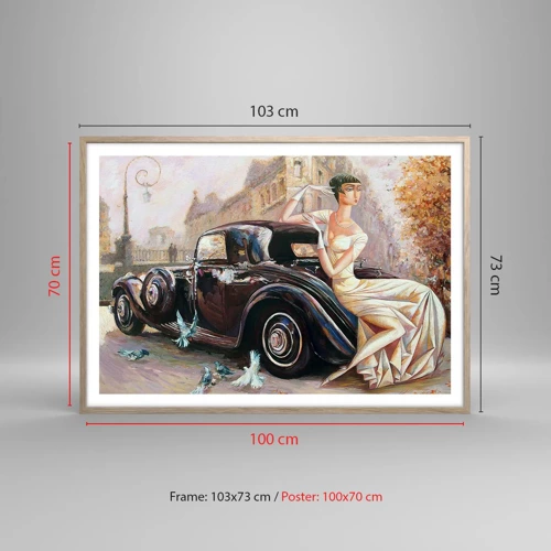 Póster en marco roble claro - Elegancia retro - 100x70 cm