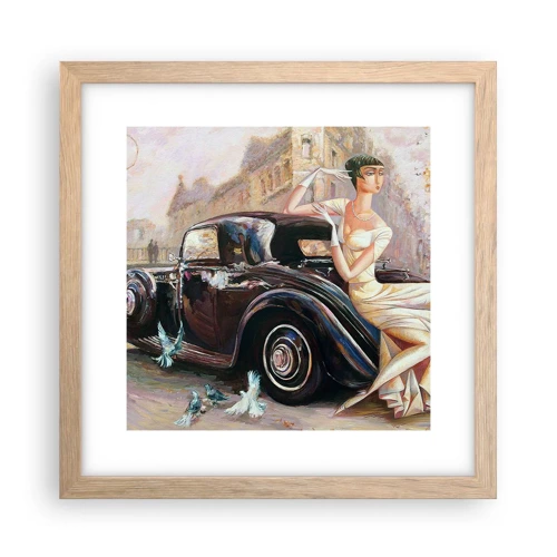 Póster en marco roble claro - Elegancia retro - 30x30 cm