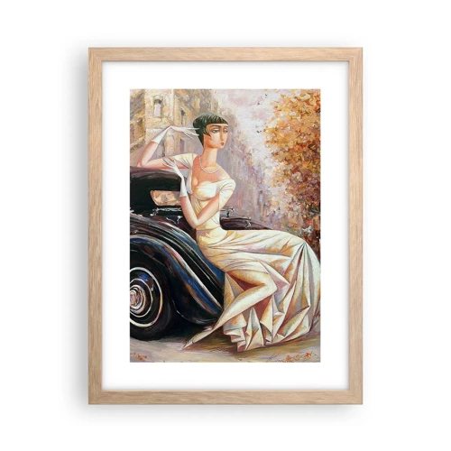 Póster en marco roble claro - Elegancia retro - 30x40 cm