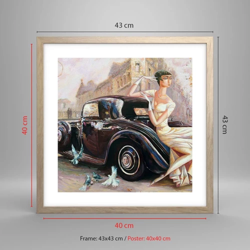 Póster en marco roble claro - Elegancia retro - 40x40 cm