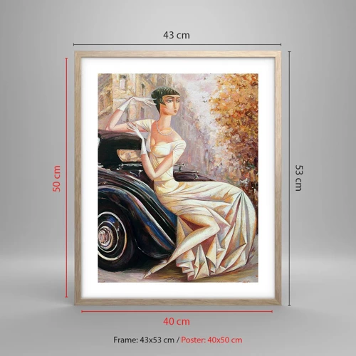 Póster en marco roble claro - Elegancia retro - 40x50 cm