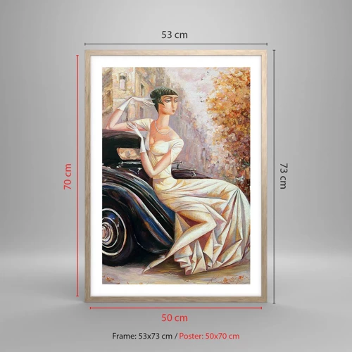 Póster en marco roble claro - Elegancia retro - 50x70 cm