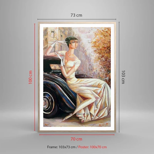 Póster en marco roble claro - Elegancia retro - 70x100 cm