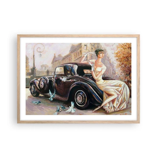 Póster en marco roble claro - Elegancia retro - 70x50 cm