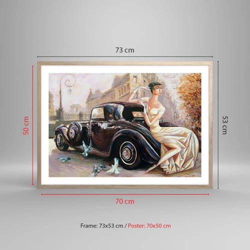 Póster en marco roble claro - Elegancia retro - 70x50 cm