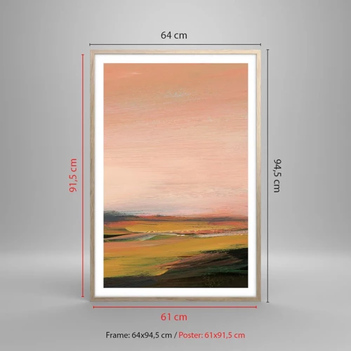 Póster en marco roble claro - En tono rosa - 61x91 cm