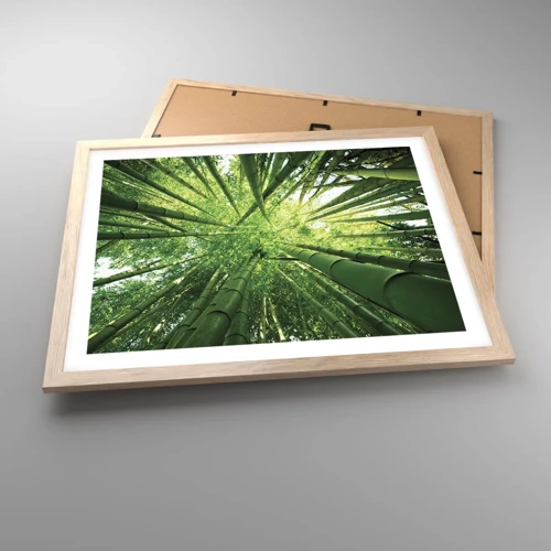 Póster en marco roble claro - En un bosquecillo de bambú - 50x40 cm