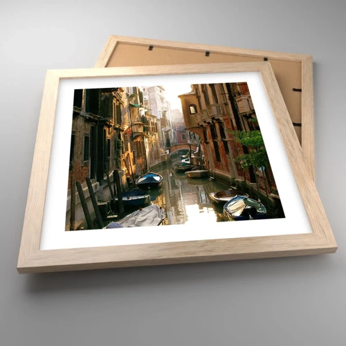 Póster en marco roble claro - En un callejón veneciano - 30x30 cm