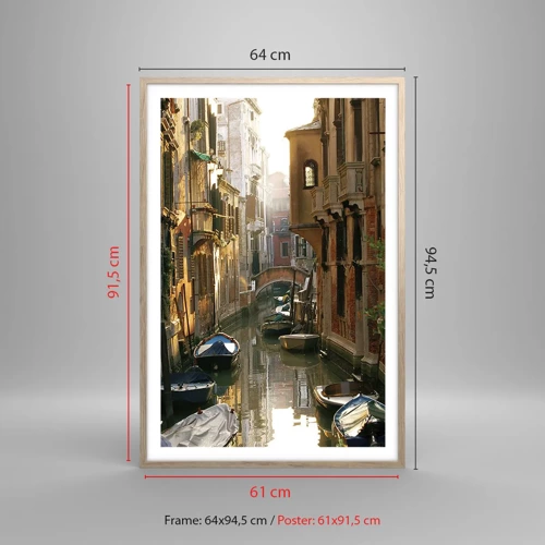 Póster en marco roble claro - En un callejón veneciano - 61x91 cm