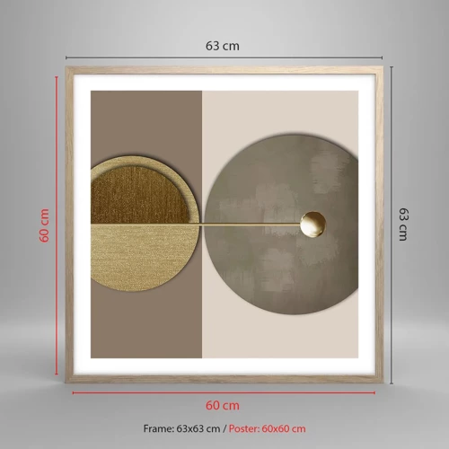 Póster en marco roble claro - Equilibrio perfecto - 60x60 cm