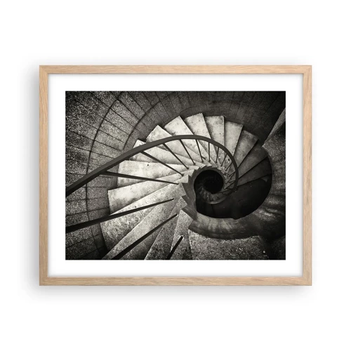 Póster en marco roble claro - Escaleras arriba, escaleras abajo - 50x40 cm