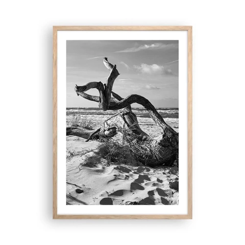 Póster en marco roble claro - Escultura marina - 50x70 cm