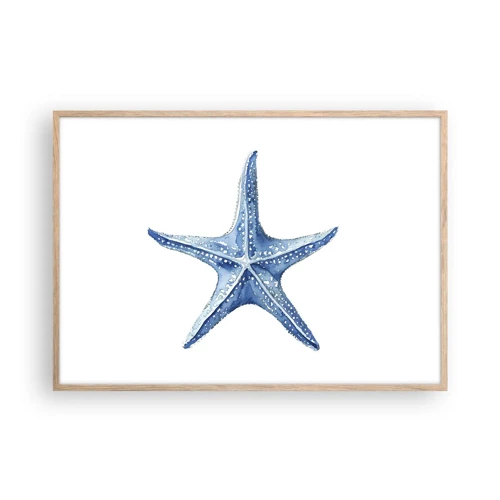 Póster en marco roble claro - Estrella de mar - 100x70 cm