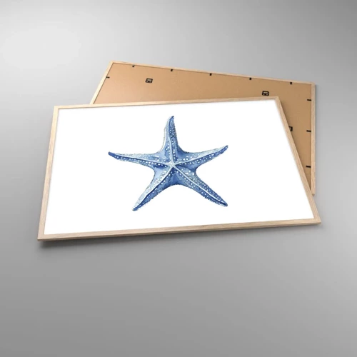 Póster en marco roble claro - Estrella de mar - 100x70 cm