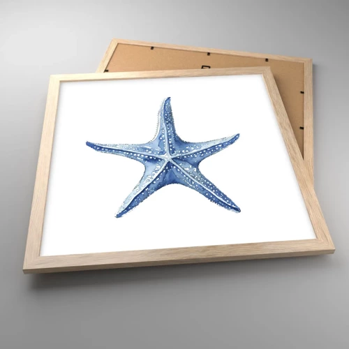 Póster en marco roble claro - Estrella de mar - 40x40 cm