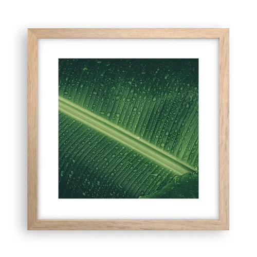 Póster en marco roble claro - Estructura del verde - 30x30 cm