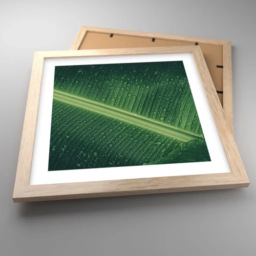 Póster en marco roble claro - Estructura del verde - 30x30 cm