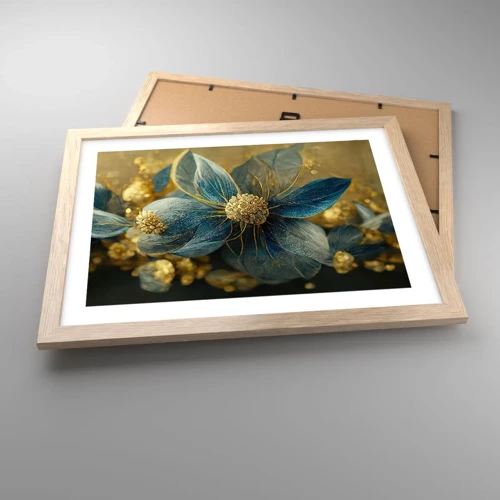 Póster en marco roble claro - Flor de oro - 40x30 cm