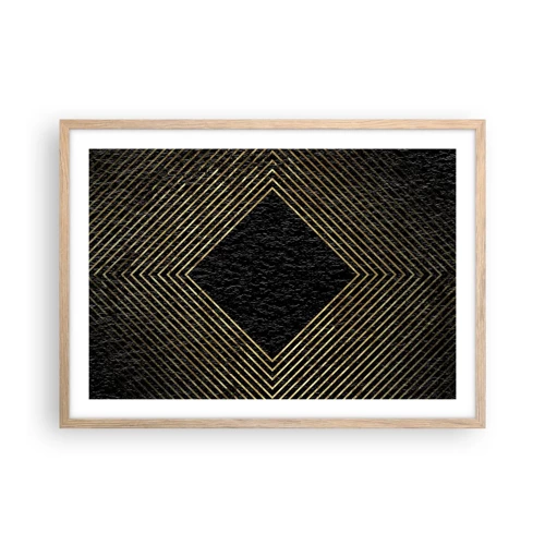 Póster en marco roble claro - Geometría al estilo glamour - 70x50 cm