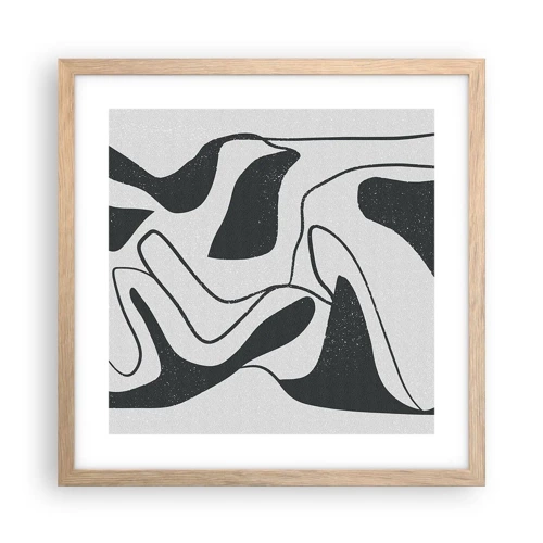 Póster en marco roble claro - Juego abstracto en un laberinto - 40x40 cm