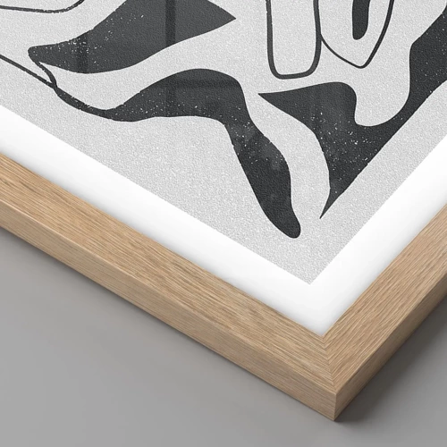 Póster en marco roble claro - Juego abstracto en un laberinto - 40x40 cm