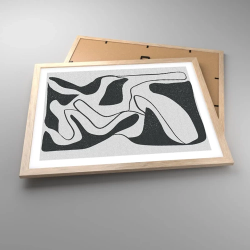 Póster en marco roble claro - Juego abstracto en un laberinto - 50x40 cm