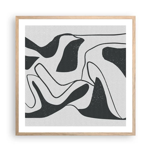 Póster en marco roble claro - Juego abstracto en un laberinto - 60x60 cm