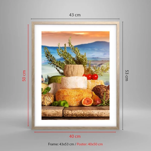 Póster en marco roble claro - La alegría de vivir italiana - 40x50 cm