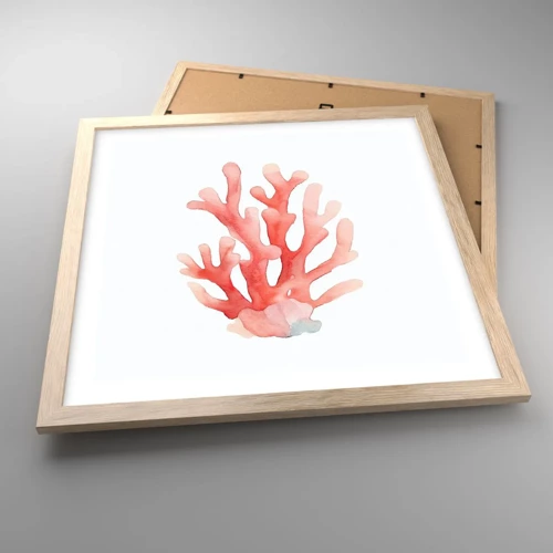 Póster en marco roble claro - La hermosura del color coral - 40x40 cm