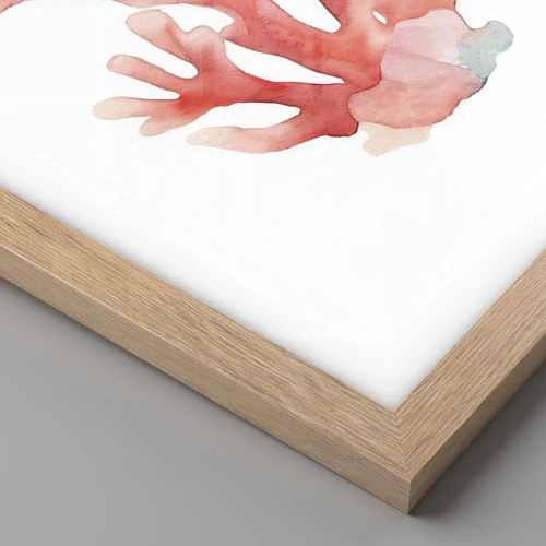 Póster en marco roble claro - La hermosura del color coral - 40x40 cm