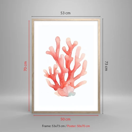 Póster en marco roble claro - La hermosura del color coral - 50x70 cm