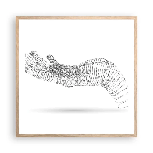 Póster en marco roble claro - Mano elástica - 60x60 cm